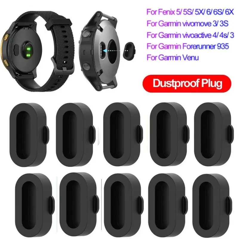 

10pcs Charging Port Dustproof Plug Cover Protection Cap For Garmin Enduro Fenix 6 6S 6X 5 5X 5S Baro Venu Vivoactive Vivomove3