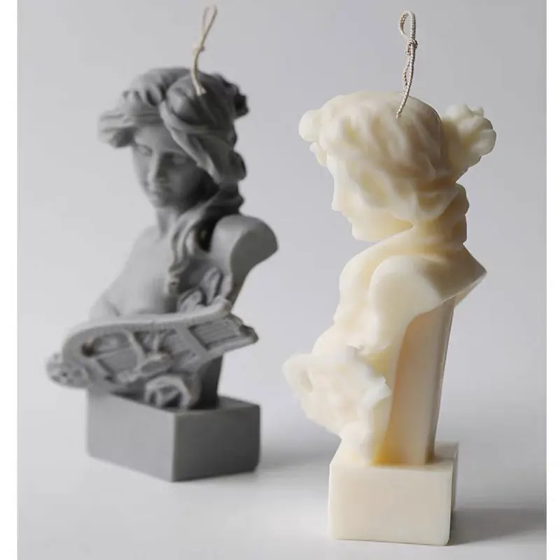 

15cm goddess candle mold silicone wax mold ancient Greek mythology goddess for making candles soap gypsum character mold