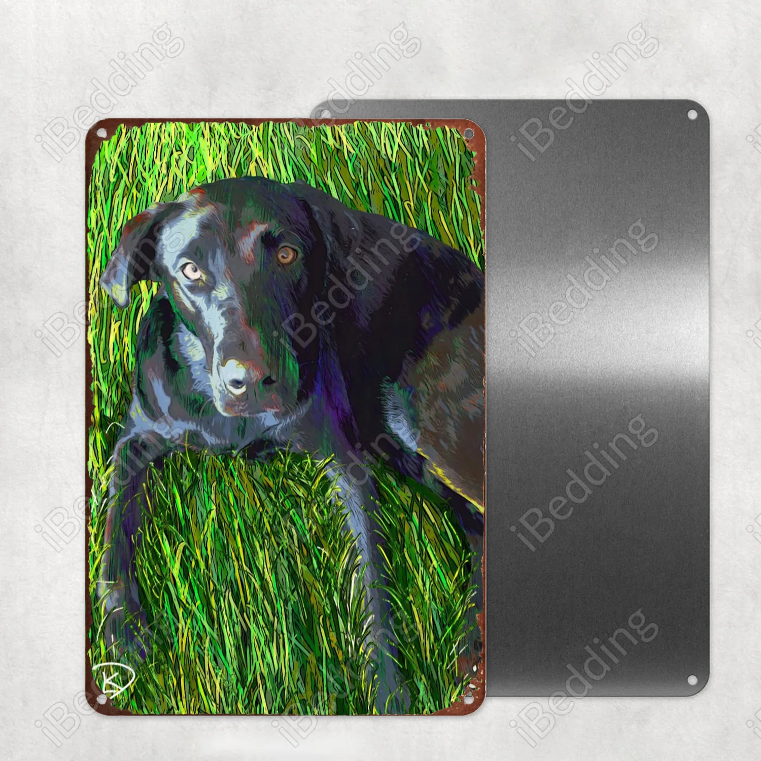 

Черная лабораторная картина в виде собаки, искусственная металлическая фотография, Настенный декор для бара, паба, клуба, железная картина, ...