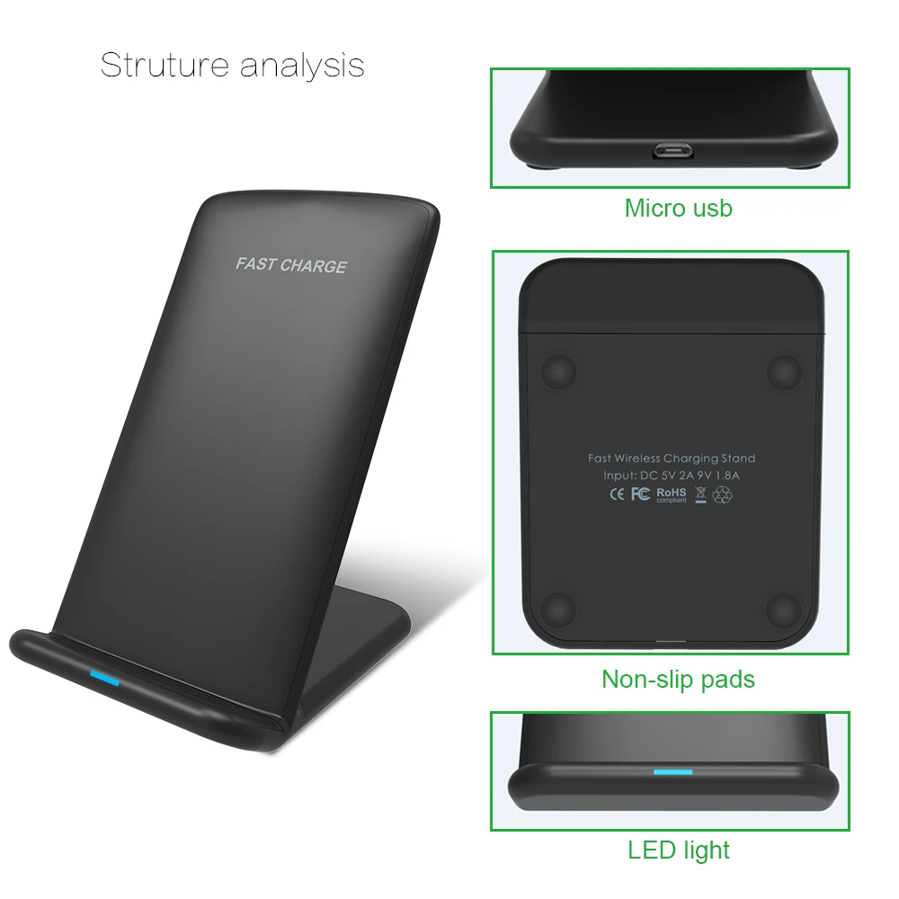 Беспроводное зарядное устройство Ugreen для iPhone 11 Pro/X/XS/8/XR/Samsung S9/S10/S8/S10E|Зарядные