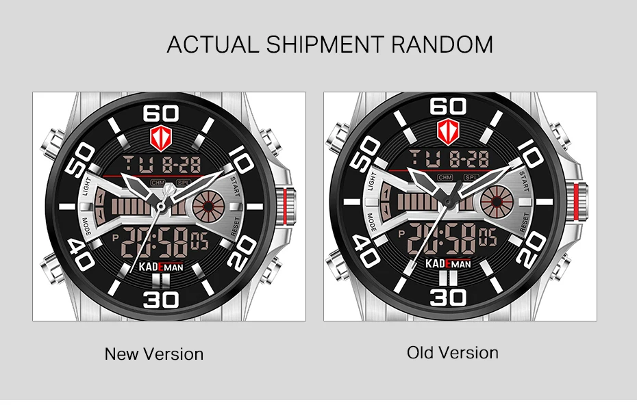 New Men Watch TOP Quality Sport Watch 3ATM LED Display Tech Wristwatch KADEMAN Fashion Brand Design Casual Leather Clcok Relogio