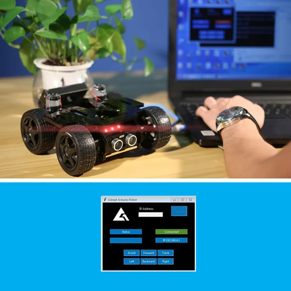 

Four Wheel Mechanical Arm Car Open Source Code App Control Automatic Obstacle Avoidance Intelligent Robot Christmas Gift for Kid