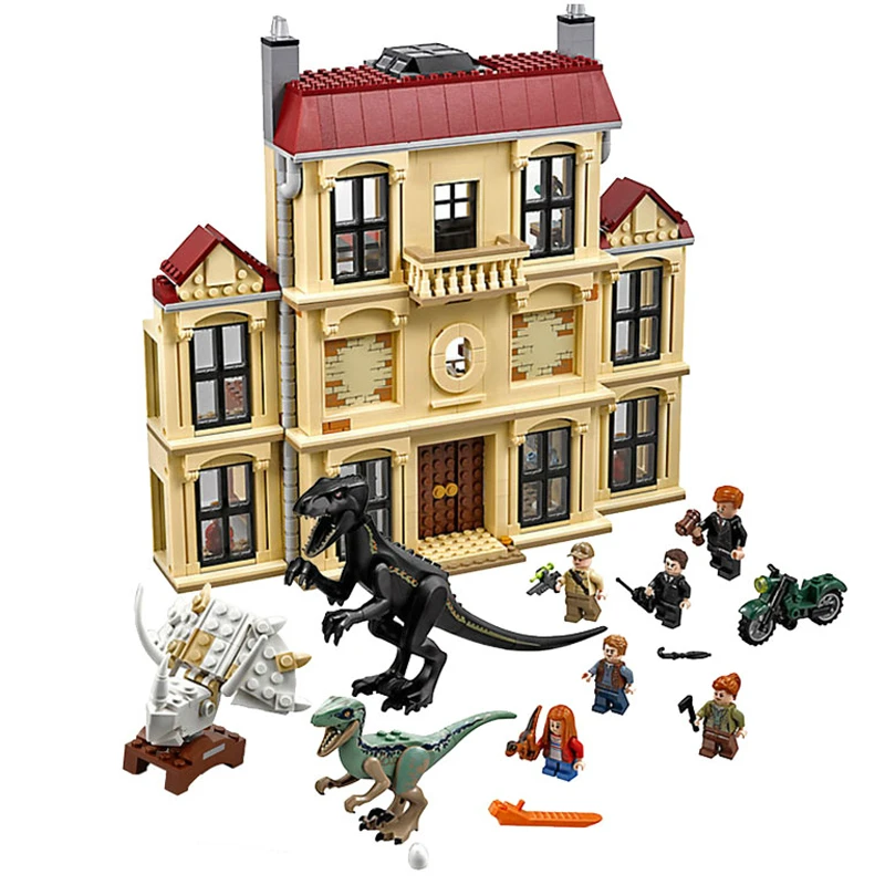 10928 Without Box Мир Юрского периода 2 Indoraptor Rampage At Lockwood Estate строительные блоки кирпичи совместимый динозавр 75930 75932 Игрушечная модель - Цвет: 10928 Without Box