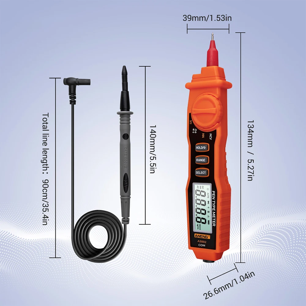 Цифровой мультиметр с зондом электрический ручной тестер