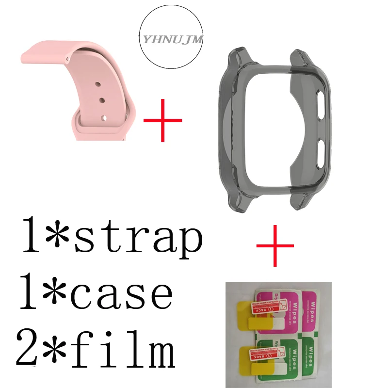 

Sq Wristband Silicone Strap Garmin Venu Sq Wristband Watch Box Screen Protector Protective Cover TPU Soft Film Watch Case Adult