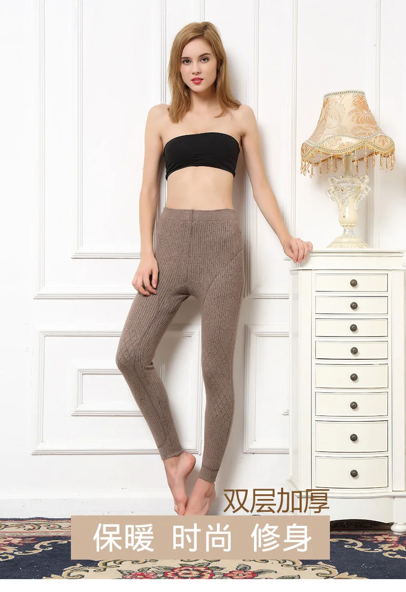 Thicker Pants Women for Heavy Winter Double-Knit Cashmere and Wool Leggings New Long 3Colors Ladies Pant Woman Trousers