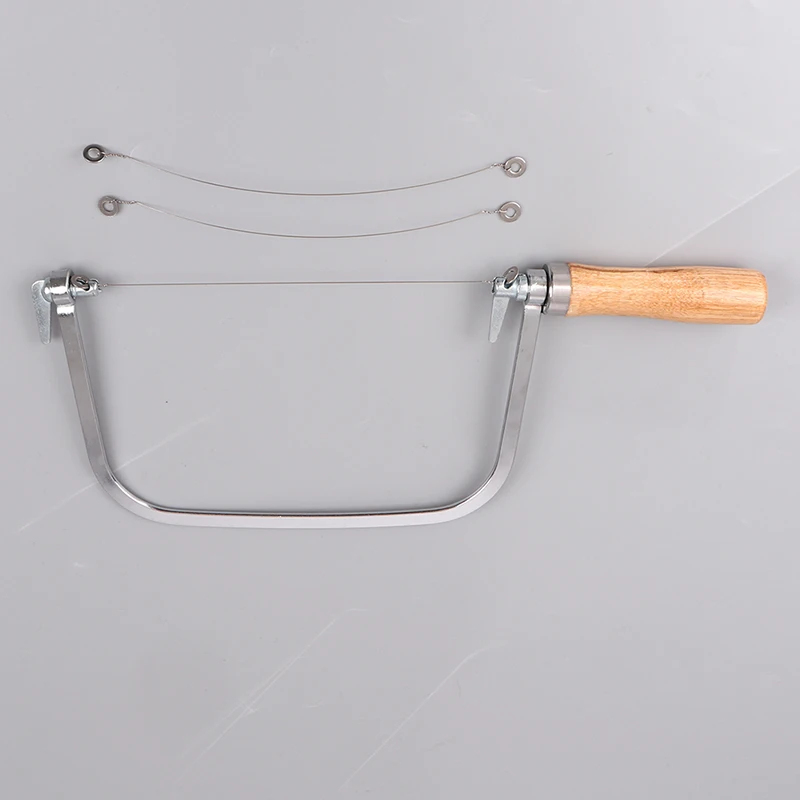 

Wooden Stainless Steel String Cutter Saw With 2 Strings For Diy Soap Candle Wax