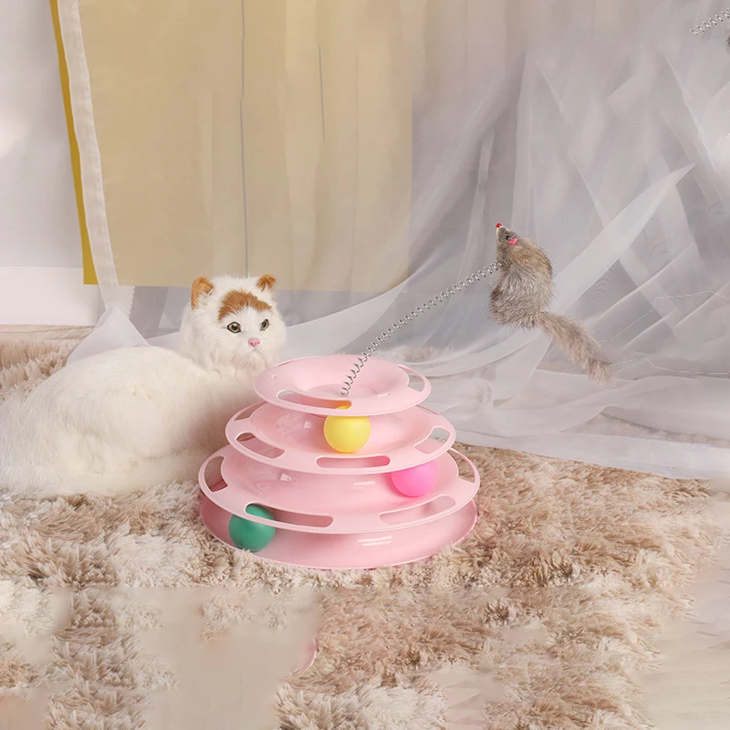 3/4 уровней игрушка для домашних животных кошек планшетов котят башни треков диск