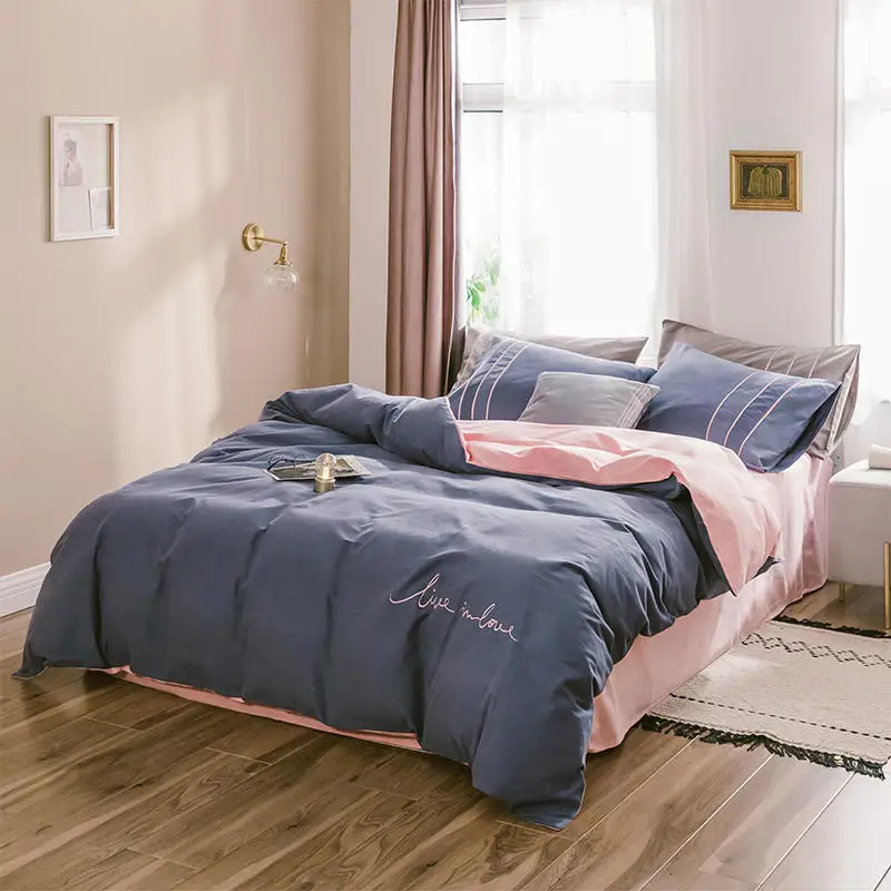 Отель фиксатор чистый цвет 100% хлопок постельное бельё мягкий сатин постельного