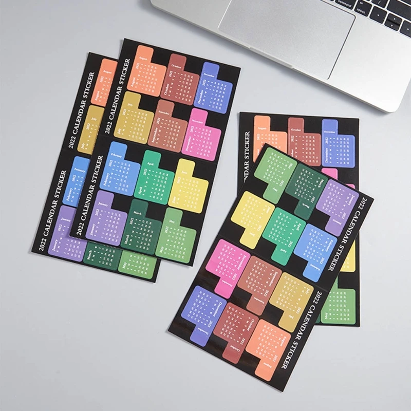 Индекс календаря 2022 вкладки цветные ежемесячные этикетки наклейки супер клейкие