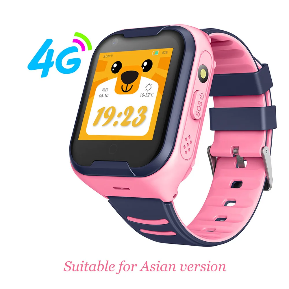 pink AS Tornstic 4G Детские умные часы Sim телефонный звонок Водонепроницаемый IP67 удаленный мониторинг видео звонок с камерой Детские умные часы gps - Цвет: pink AS