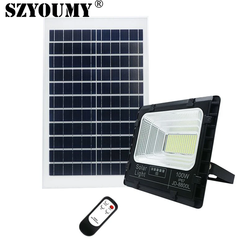 

SZYOUMY Best Selling Products Aluminum IP67 solar flood light 25W 40W 60W 100W 200W 300W W/WW