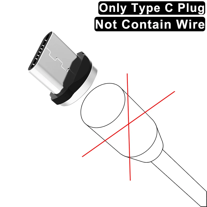 Only Type C Plug Магнитный кабель зарядное устройство Micro usb type C осветительный кабель 2A Быстрая зарядка USBC/type-C провод для iPhone samsung кабели для мобильных телефонов - Цвет: Only Type C Plug
