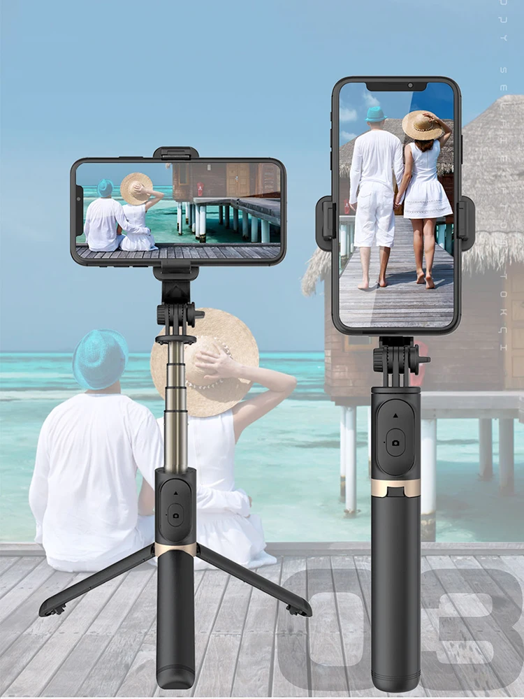 

Beauty Fill Light Wireless Bluetooth Tripod Selfie Stick (Aluminum), One-Piece Folding Solid Desktop Live Stand For Smartphones
