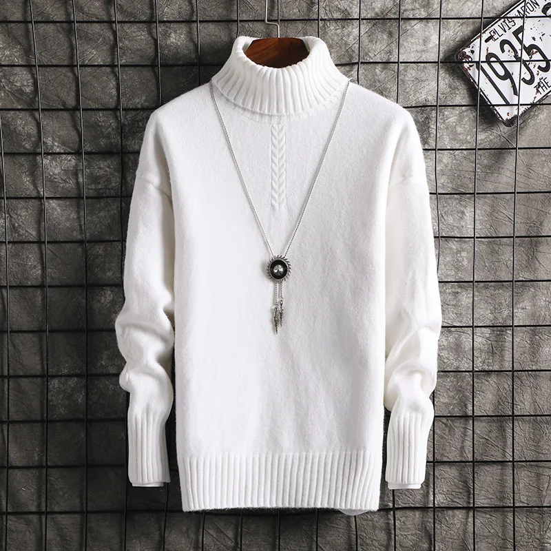 

Men Winter Sweater Turtleneck Casual Long Sleeve Top Mens Sweaters High Quality Pullover All Match Males Korean Clothes