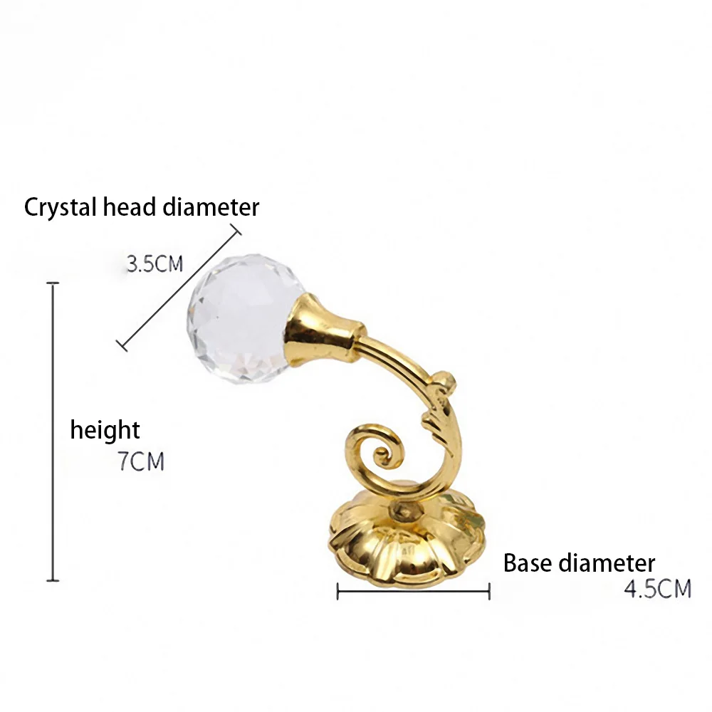 

2pcs Durable Crystal Zinc Alloy Curtain Hooks Screw Hanger Holder Clothes Hats Coats Decorative Hook Living Room Accessories