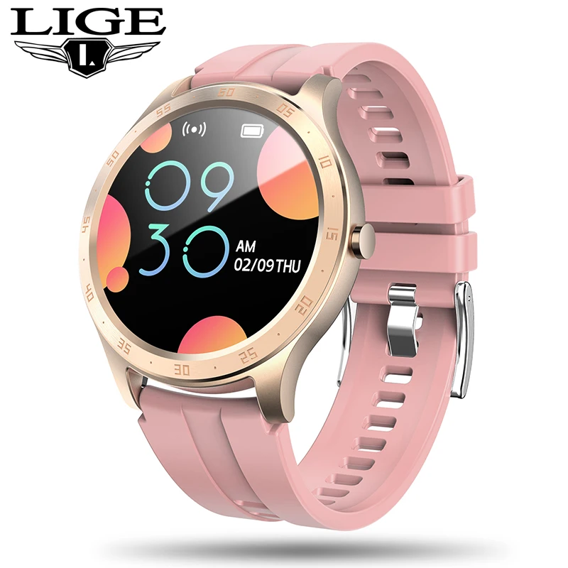 LIGE LED умные часы с сенсорным экраном для женщин IP67 Водонепроницаемый