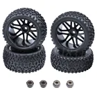 Резиновые шины для багги, 110 шин для переднейзадней вставки, губка и шестигранное колесо 12 мм для радиоуправляемых багги-машинок 110, модель боеголовки, 2WD 4WD, 4 шт.