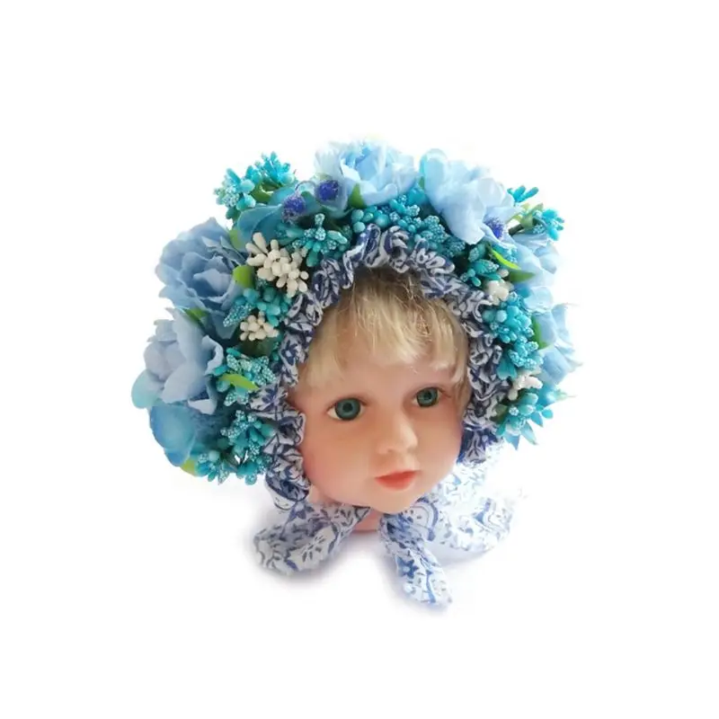 

Flowers Florals Hat Newborn Baby Photography Props Handmade Colorful Bonnet Hat