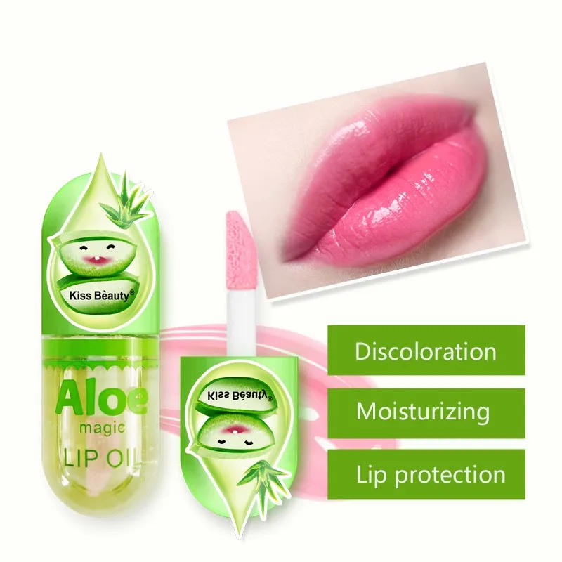 Капсула для губ глазурь тинт макияжа водостойкий антипригарный блеск с алоэ
