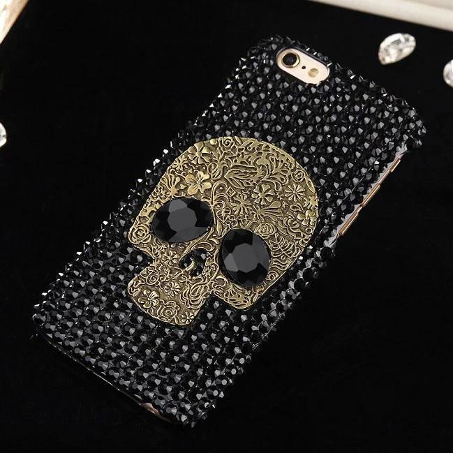 

DIY Diamond Rhinestone Case Cover Skin Protective Shell for Iphone X XS Max XR Skull Phone Case for IPhone 11 12 Pro Max Penk