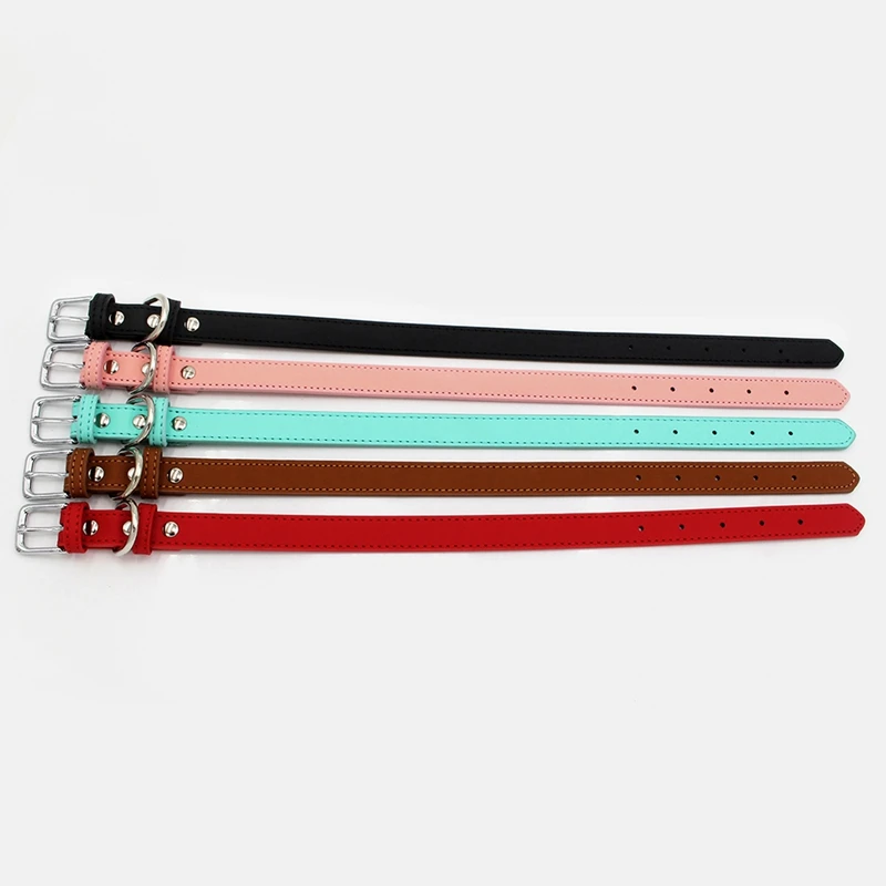 Ошейник для кошек и щенков Регулируемая пряжка из искусственной кожи маленьких