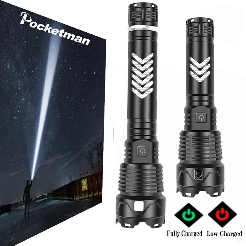 Comprar Linterna LED Ultrabrillante De 90000 Lúmenes, Resistente Al Agua, Iluminación Con Zoom XHP160, 5 Modos, Lámpara De Carga USB Multifunción