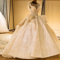 hot new luxury long wedding dresses beading bridal gown vestidos de noiva beaded lace gown crystal beads