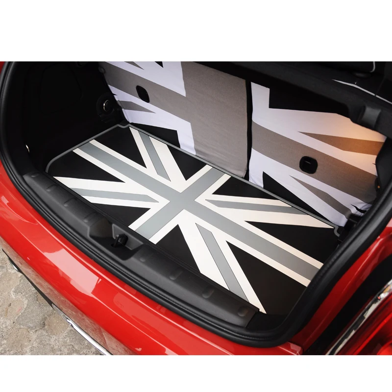Для mini one cooper F55 F56 резиновый материал стиль черный Юнион Джек коврик для багажника