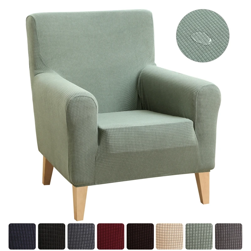 Waterproof Sloping Arm King Back Chair Cover Elastic Armchair Wingback Wing Sofa Stretch Protector SlipCover#1 | Дом и сад