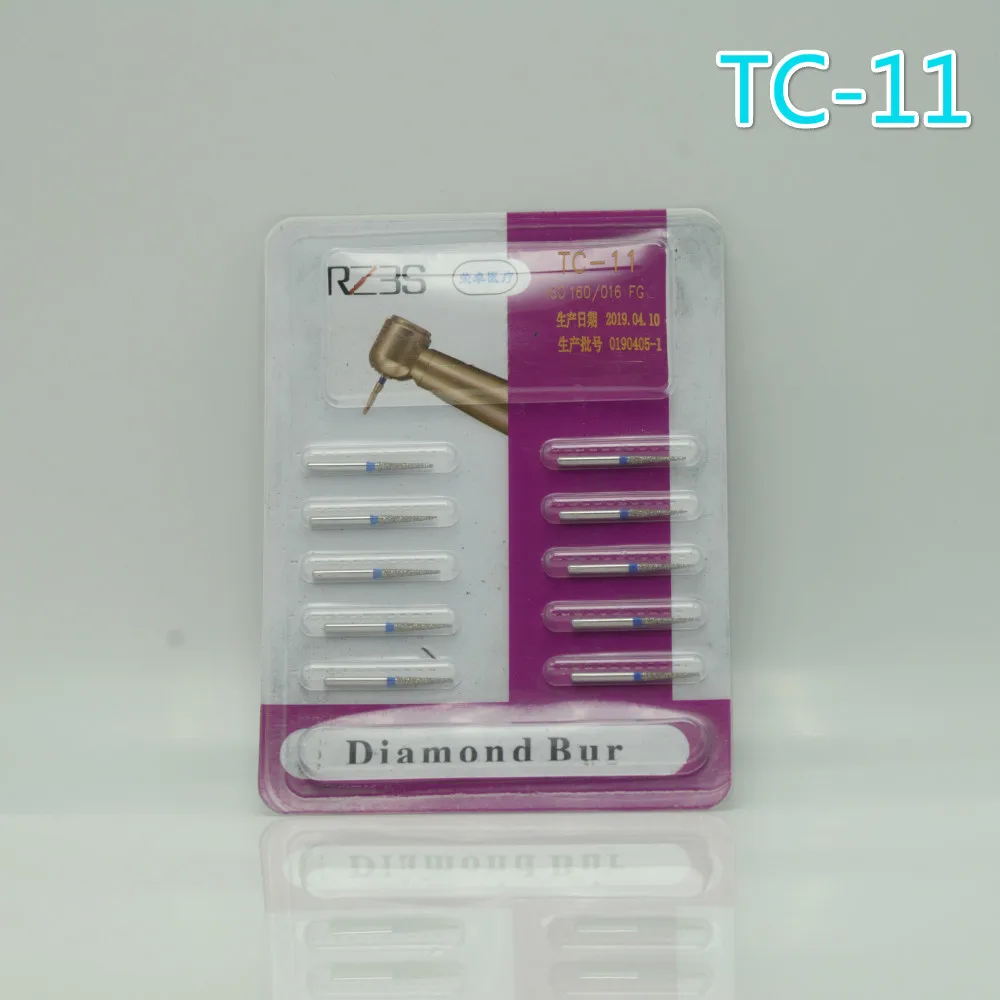 10 шт. Стоматологические Алмазные Иглы Bur FG 1 6 мм скотч с коническими концами