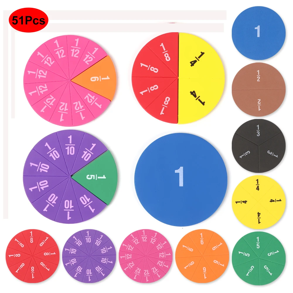 51 шт./компл. EVA круглые фракции инструмент Монтессори развивающие игрушки балл