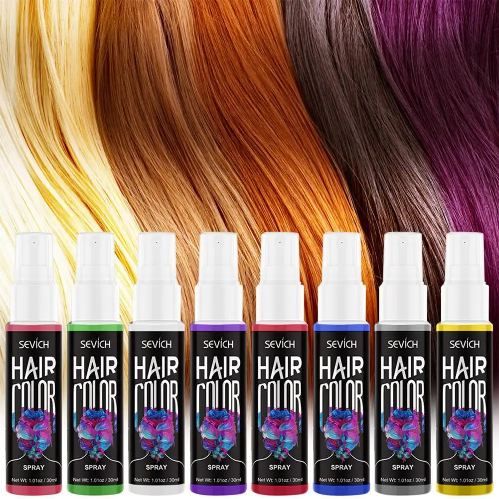 

30ml Hair Color Colorful DIY Dye Disposable Hair Glitter Spray for Personal Unisex Color DIY Dye Hair Cream Hair Glitter Spray
