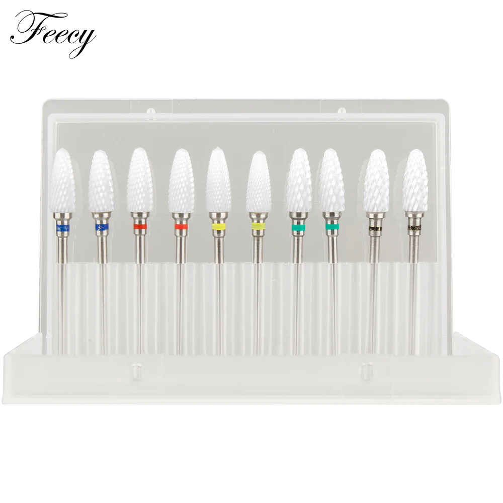 10 шт керамический твердосплавный Фрезер для маникюра и сверлами ногтей Набор