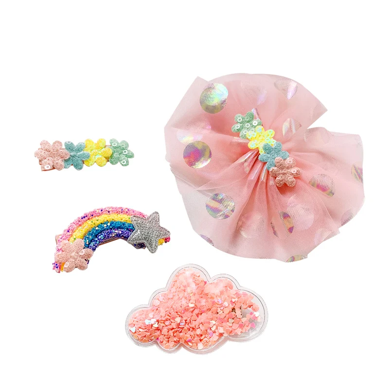 

Rainbow Clouds Flower Color Barrettes Korean Children Cute Hairpin Clip Side Clip Girls Baby Child Hair Accessories