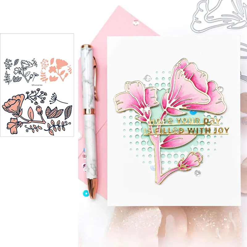 

New Friendly Flowe Daffodil Bud Cutting Dies Scrapbook Dariy Decoration Stencil Embossing Template DIY Greeting Make Albums 2021