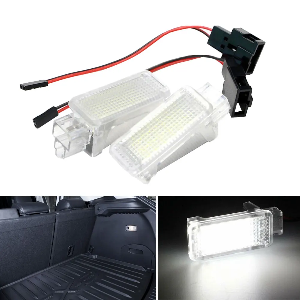 

2Pcs PC LED Luggage Trunk Lamp Waterproof Dust-proof Interior Dome Light for Skoda Octavia Fabia Superb Roomster Kodiaq Yeti