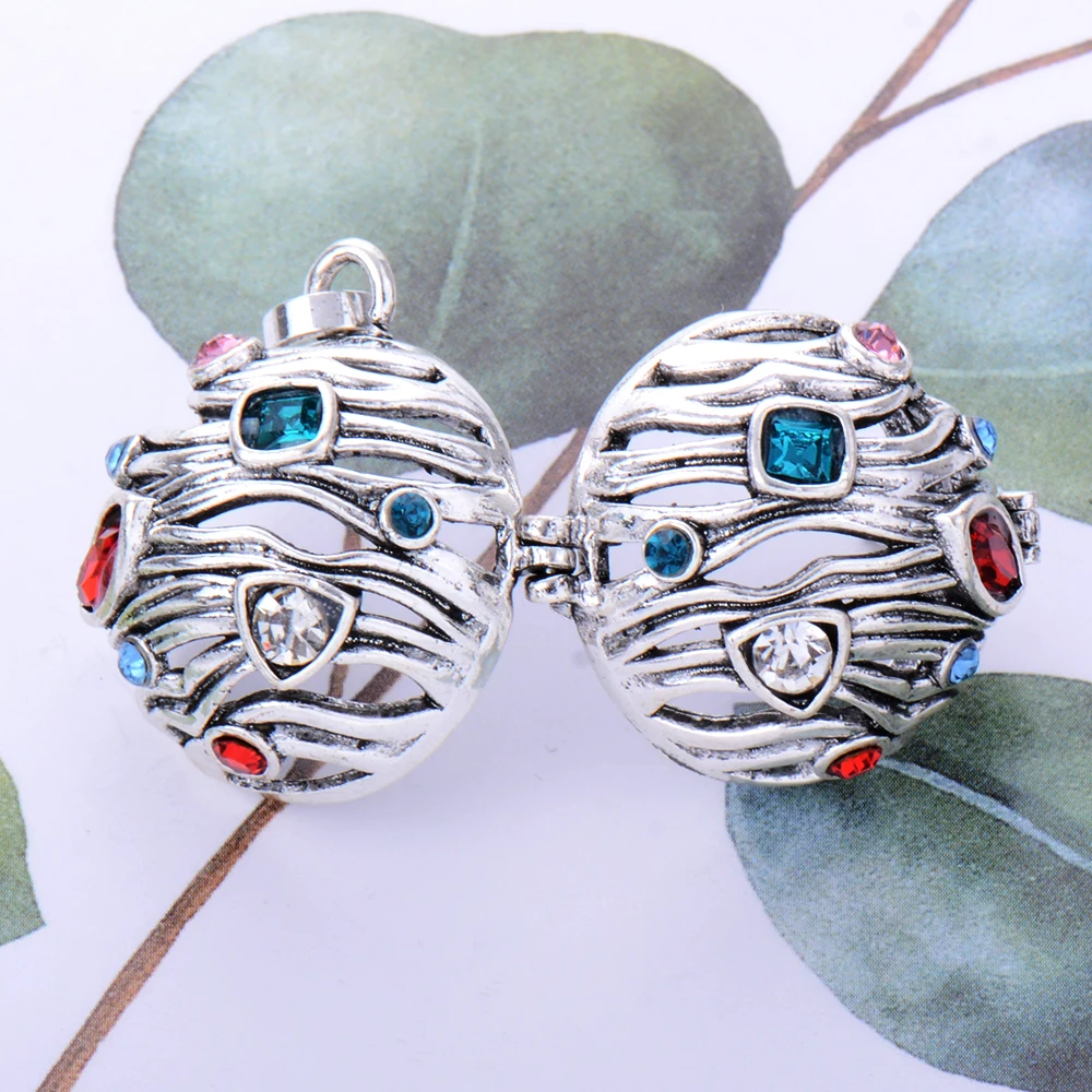 Round Aromatherapy Necklace Diffuser Pendant Vintage Open Locket Cage Aroma Perfume Essential Oil | Украшения и аксессуары