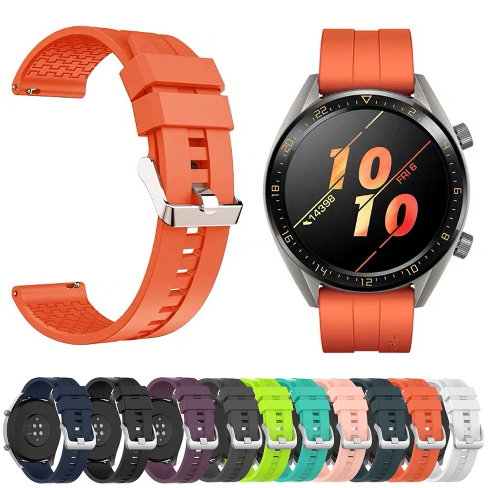 22 мм смарт браслет для Huawei Watch GT ремешок силиконовый спортивный Galaxy watch 46 gear s3 Amazfit