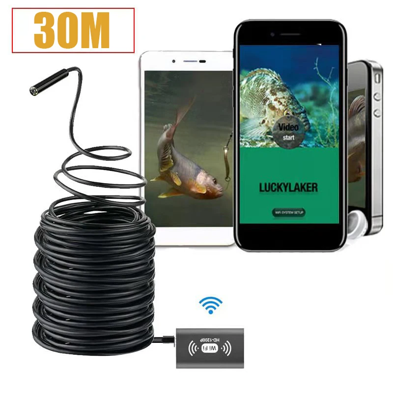 30M Fish finder Underwater detection device WiFi connection mobile phone tablet 8LED illuminated Underwater camera accessories