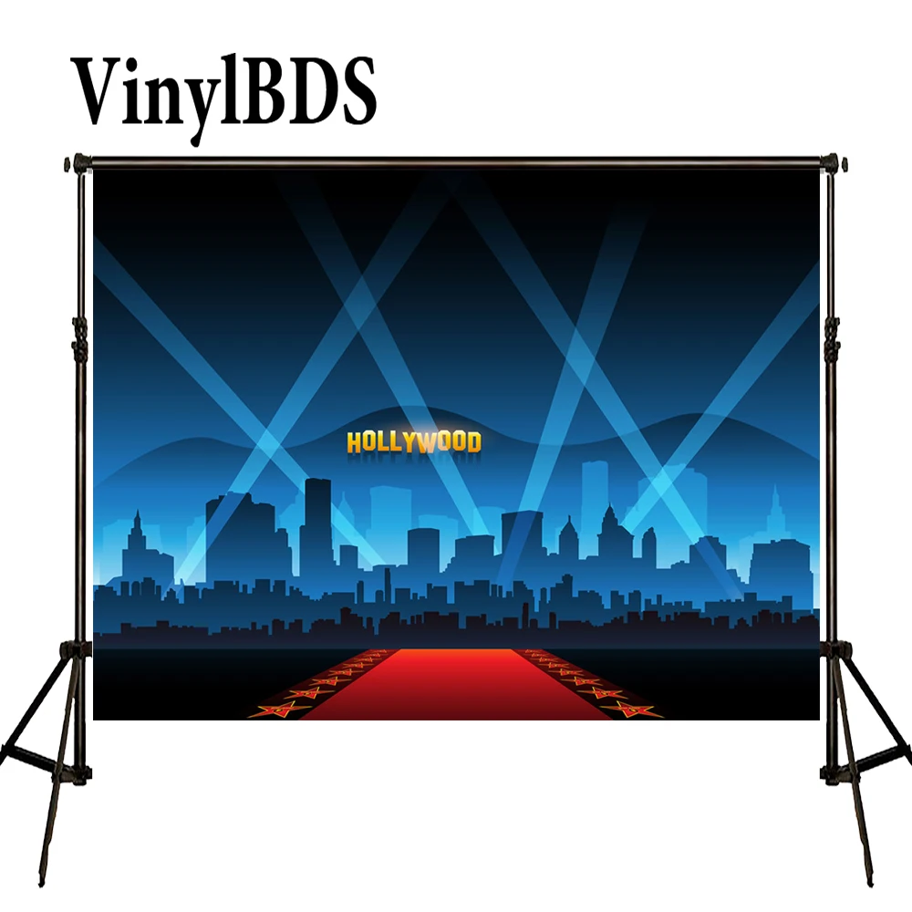 VinylBDS красный фон ковер ночное небо голливудские фоны мультфильм голубая ночь для