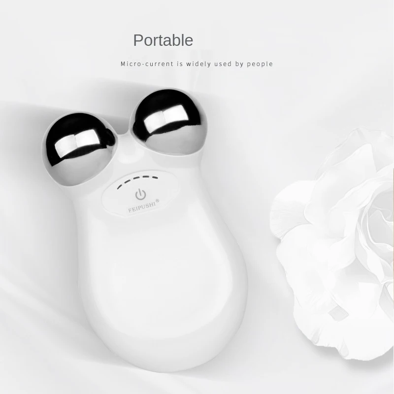 

Non-invasive Anti-aging Solution Metal USB Charger Face Massager Lifting Microcurrent Roller Massage Machine Made Natural