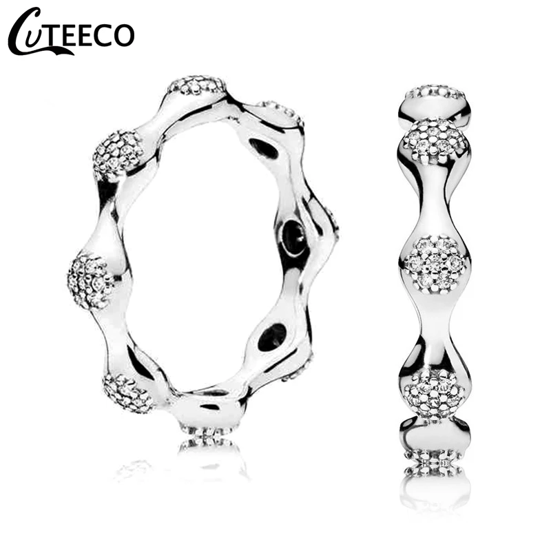 CUTEECO 2019 новые изящные свадебные кольца для женщин серебряного цвета многослойное