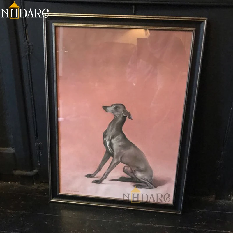 

NHDARC Canvas Print Painting Poster Realistic Animal Dog Classical Wall Pictures Art Modern Vintage Room Home Decoration