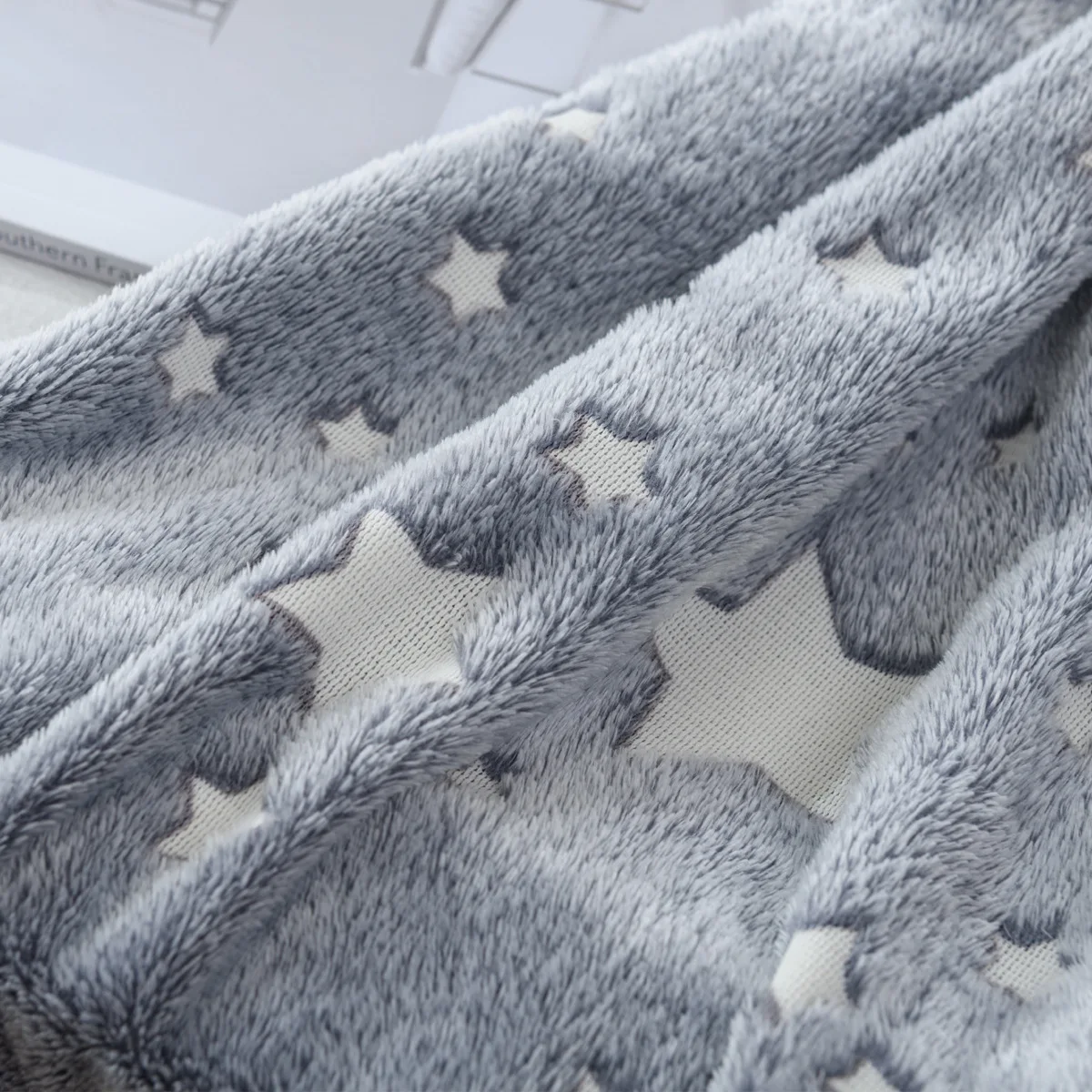 Светящиеся теплые фланелевые одеяла 160x200 см простыня с флуоресцентными звездами