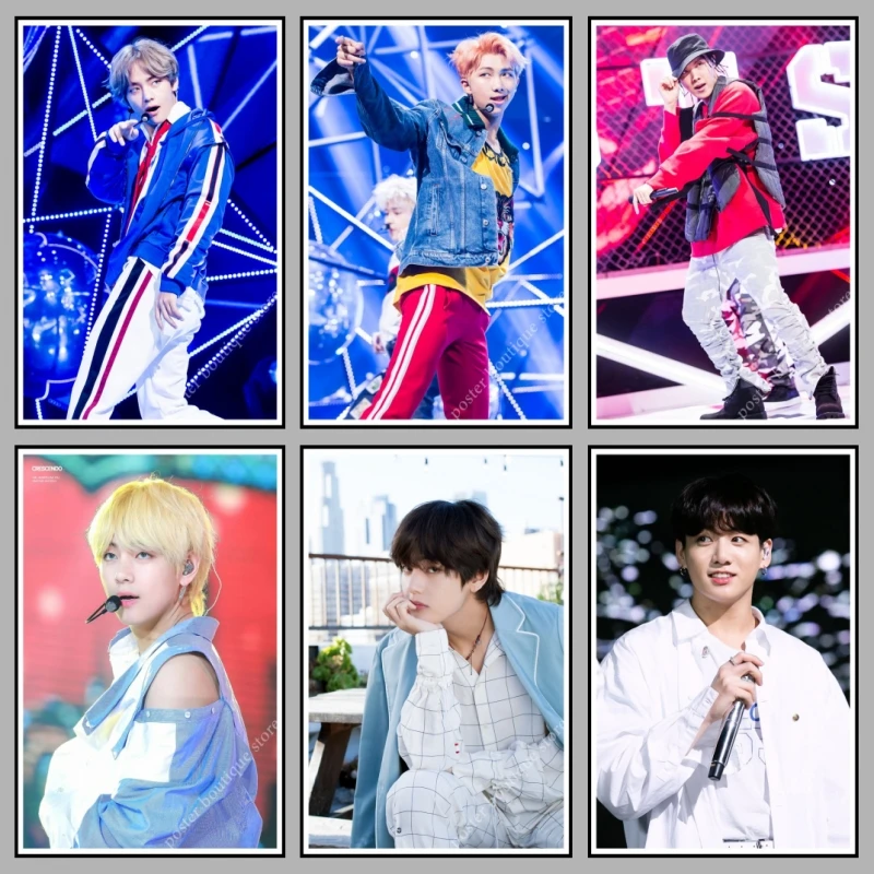 Kpop Bangtan boys poster jungkook rm v jimin jin suga j hope 2019new decoration painting hd фото наклейка для стены