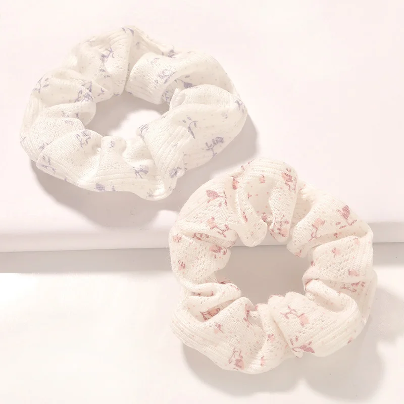 

Fashion Women Printed Hair Scrunchie Hair Ties Vintage Hair Rope Elastic Hair Band Ponytail Holder Rubber Band Hair Accessories