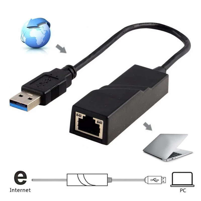 Проводной сетевой адаптер USB 3 0 к Gigabit Ethernet RJ45 LAN (10/100/1000) Мбит/с Сетевая карта для ПК
