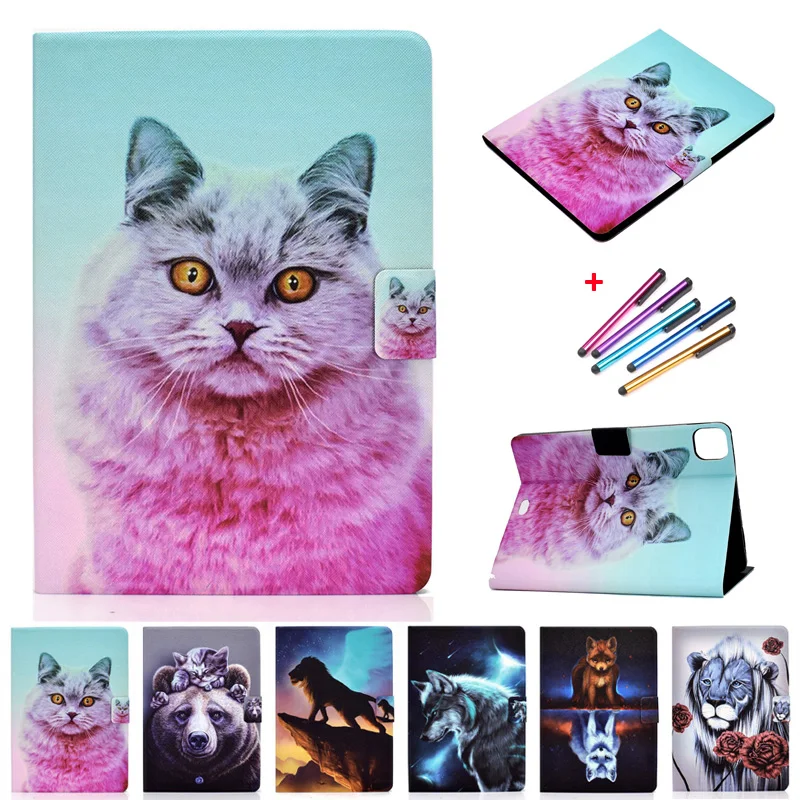 Чехол для iPad Pro 11 2020 Модный чехол планшета с изображением Льва волка лисы животных