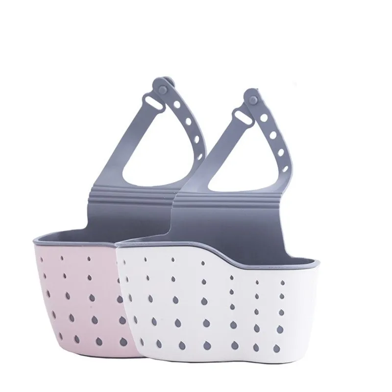 

Kitchen utensils sink drain hanging bag small shelf sponge sink storage supplies hanging basket drain rack